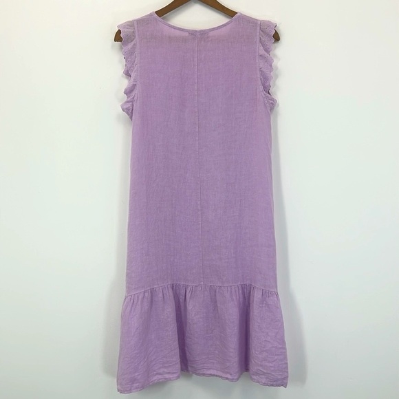 Terzo Millennio Linen Dress Made in Italy Size XS Lilac Purple Resort Vacation - Picture 2 of 10